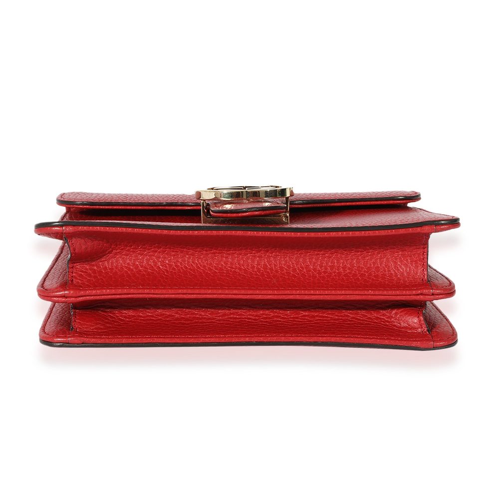 Gucci Red Leather Small Dollar Interlocking Chain… - image 5